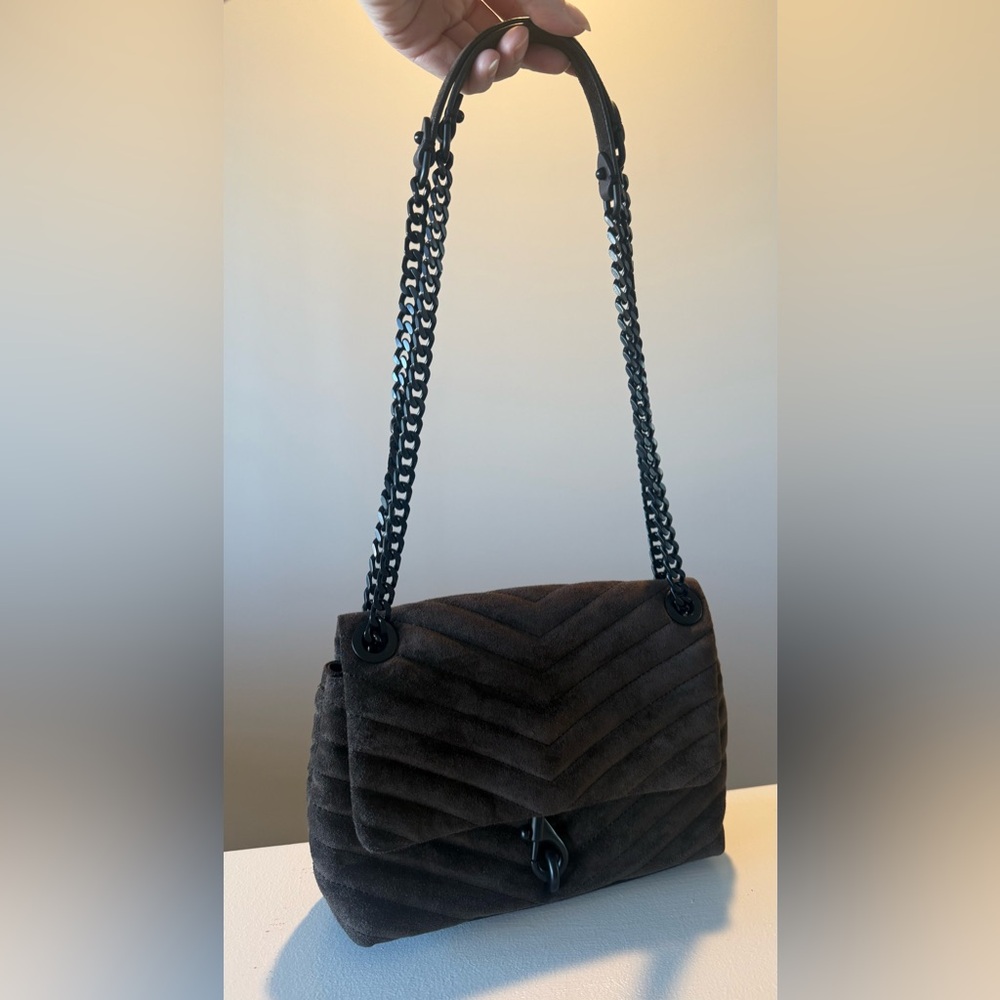 Rebecca Minkoff Brown Suede MINI Edie Crossbody Bag